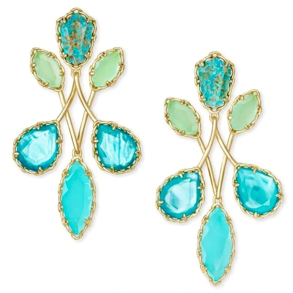 πΊπHPππΊ NWT Kendra Scott Gwyneth Gold Statement Earrings - Picture 11 of 12